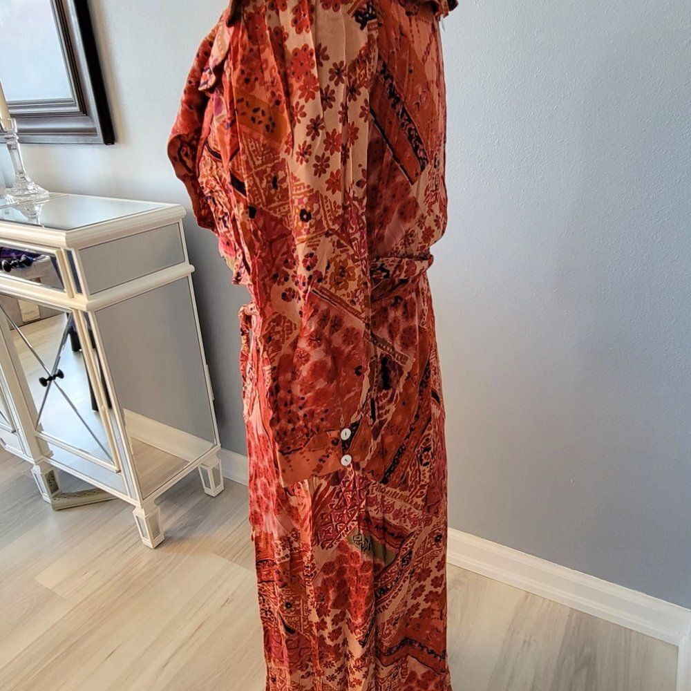 NWOT Free People Boho Robe Lennon Dress Maxi Button Front Size Small Retail $168 - Picture 12 of 16